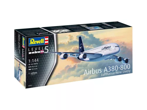 Plastic ModelKit repülőgép 03872 - Airbus A380-800 Lufthansa New Livery (1:144)