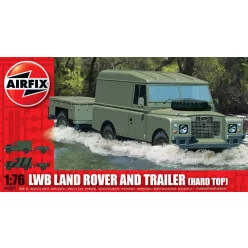   Klasszikus modell military A02324 - LWB Land Rover (Hard Top) and Trailer (1:76)
