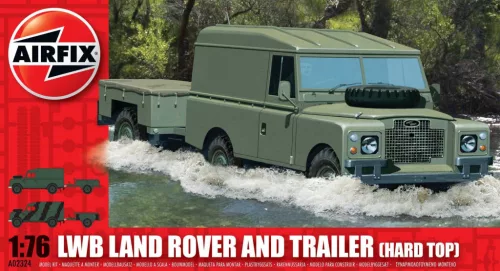 Klasszikus modell military A02324 - LWB Land Rover (Hard Top) and Trailer (1:76)