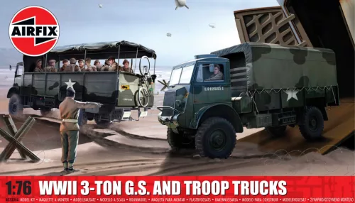 Klasszikus modell military A03306A - WWII 3-ton 4x4 General Service & Troop teherautós (1:76)