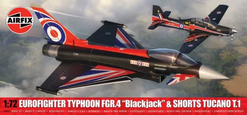 Klasszikus repülőgép modell A40003 - Eurofighter Typhoon FGR.4 (Blackjack) + Shorts Tucano T.1 (Twin Pack) (1:72)