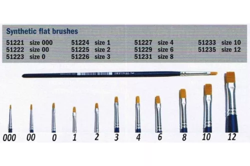 Brush Synthetic Flat 51221 - lapos szintetikus ecset(méret 000)