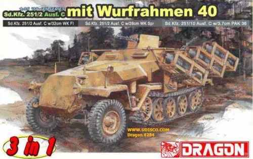 Katonai modell 6284 - Sd.Kfz.251 Ausf.C mit WURFRAHMEN 40 (1:35)