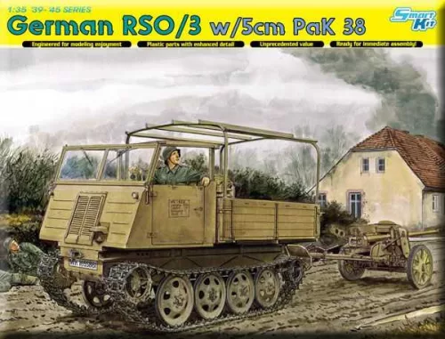 Katonai modell 6684 - GERMAN RSO/03 ARTILLERY TRACTOR w/5cm PaK 38 (SMART KIT) (1:35)