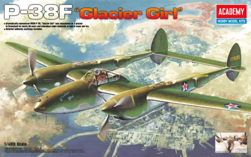 Repülőgép modell 12208 - P-38F LIGHTNING GLACIER GIRL (1:48)