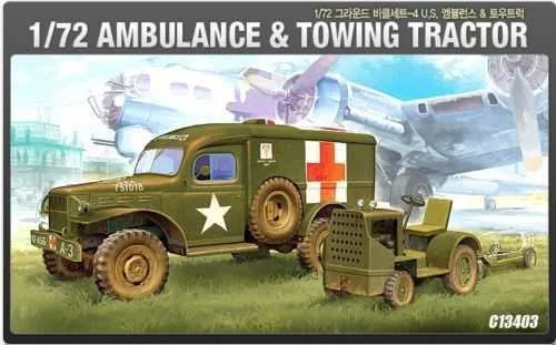 Katonai modell 13403 - US AMBULANCE & TRACTOR (1:72)
