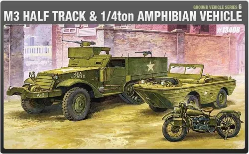 Katonai modell 13408 - M3 U.S HALF TRACK (1:72)
