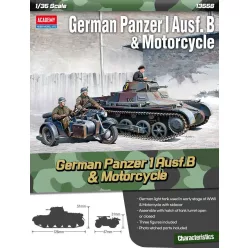   Katonai modell 13556 - German Panzer I Ausf.B & Motorcycle (1:35)