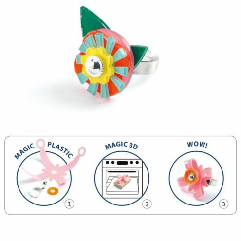 Djeco Magic plastic ékszer készítés - Gyűrük - Ring collection