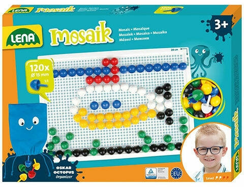 LENA Mosaik áttetsző pötyi 15mm 120 db (35629) LENA Mosaik áttetsző pötyi 15mm 120 db (35629)