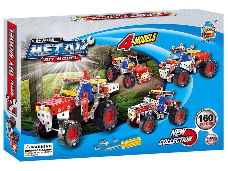 Munkagép 4 az 1-ben 160 darabos fém építőjáték Munkagép 4 az 1-ben 160 darabos fém építőjáték
