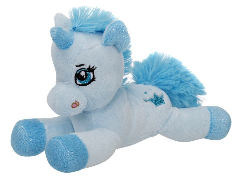 Unikornis fekvő plüssfigura - kék, 20 cm Unikornis fekvő plüssfigura - kék, 20 cm